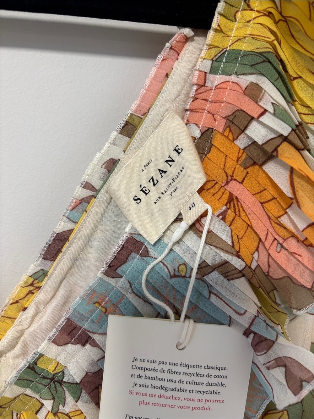 Sezane NWT Pleated Floral Ruffle Midi Dress. Rachelle Dress in Boho 70s print - Picture 3 of 12